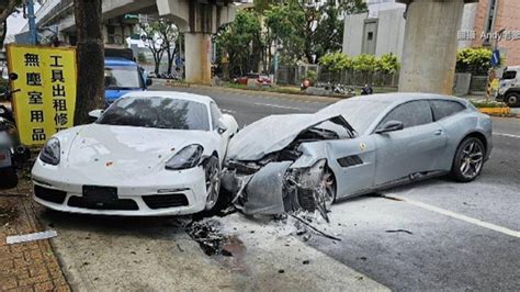 車禍去霉運|這車禍太貴了！法拉利、麥拉倫、賓利「4車追撞」 總市價飆2.5。